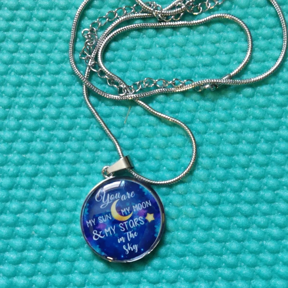 Necklace With Chain - you are my sun my moon and my stars in the sky quote - Picture 4 of 6